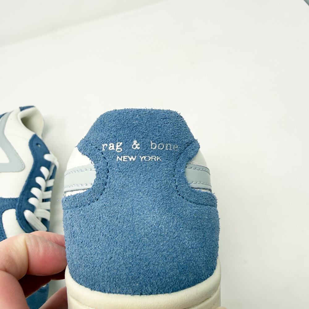 Rag & Bone Blue/White Suede & Leather Casual Sneakers Women's Size EU 37 Lace Up - Picture 6 of 11